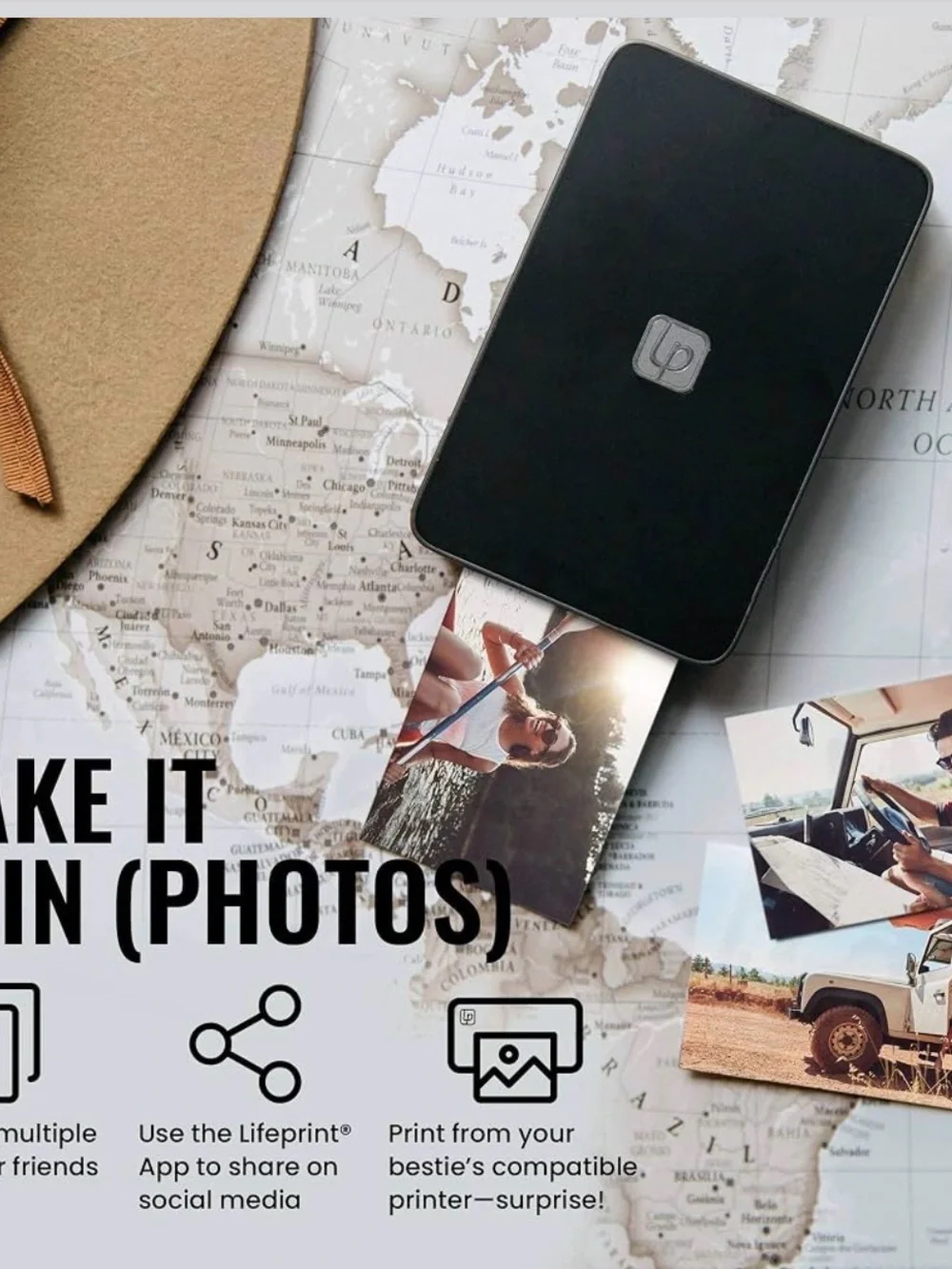 White Portable Photo & Video Printer for iPhone - Bluetooth Instant Prints